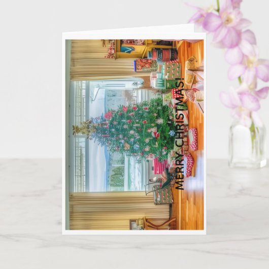 Merry Christmas Greeting Card Kaart (Orchidee)