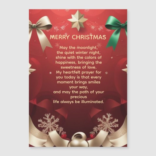 Merry Christmas Greeting Card with Festive Ribbons (Voorkant)