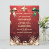 Merry Christmas Greeting Card with Festive Ribbons Aankondiging (Staand voorkant)