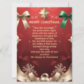 Merry Christmas Greeting Card with Festive Ribbons Aankondiging (Voorkant)