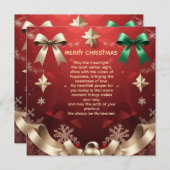 Merry Christmas Greeting Card with Festive Ribbons Aankondiging (Voorkant / Achterkant)