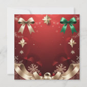 Merry Christmas Greeting Card with Festive Ribbons Aankondiging (Achterkant)