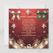 Merry Christmas Greeting Card with Festive Ribbons Aankondiging (Voorkant)