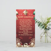 Merry Christmas Greeting Card with Festive Ribbons Aankondiging (Staand voorkant)