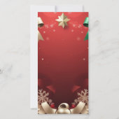 Merry Christmas Greeting Card with Festive Ribbons Aankondiging (Achterkant)