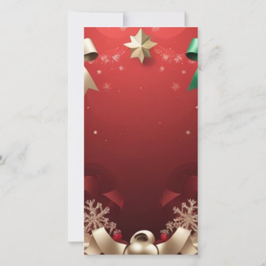 Merry Christmas Greeting Card with Festive Ribbons Aankondiging (Achterkant)