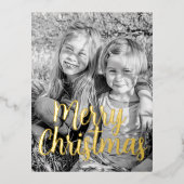 Merry Christmas Greeting Folie Feestdagen Briefkaart (Voorkant)