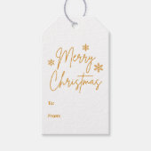 Merry Christmas Greeting Gold  Cadeaulabel (Voorkant)