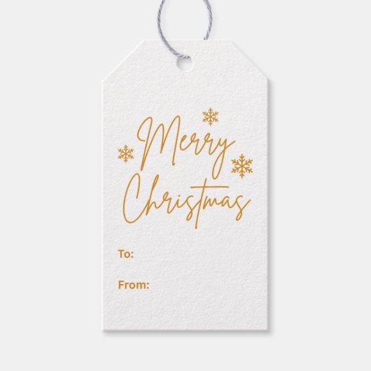 Merry Christmas Greeting Gold  Cadeaulabel (Voorkant)