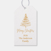 Merry Christmas Greeting Gold Cadeaulabel (Voorkant)