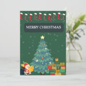 Merry Christmas Greetings Card Feestdagenkaart (Staand voorkant)