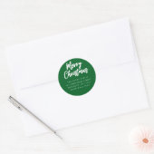 Merry Christmas groen script Retouradres label (Envelop)