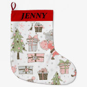  MERRY CHRISTMAS groot kerstfeest Grote Kerstsok (Voorkant)