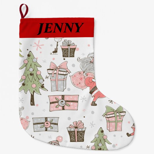  MERRY CHRISTMAS groot kerstfeest Grote Kerstsok (Voorkant)