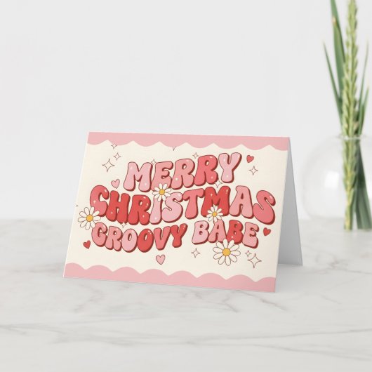 Merry Christmas Groovy Babe Feestdagen Kaart (Voorkant)