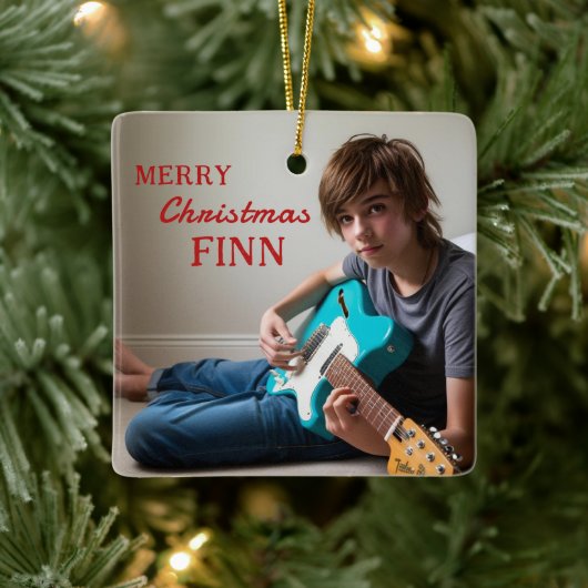 Merry Christmas Guitar Enthusiast Ornament (Boom)