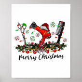 Merry Christmas Haarstylist Kapsalon Matching C Poster (Voorkant)
