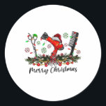 Merry Christmas Haarstylist Kapsalon Matching C Ronde Sticker<br><div class="desc">Vrolijk Kerstfeest Haarstylist Kapsalon Matching Christmas</div>