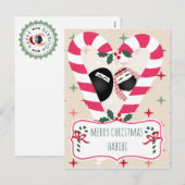 Merry Christmas Habibi Candy Cane Heart Feestdagenkaart (Voorkant / Achterkant)