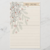 Merry Christmas hand drawn floral mistletoe Briefpapier (Voorkant)