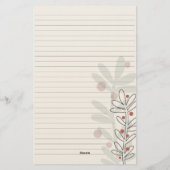 Merry Christmas hand drawn floral mistletoe Briefpapier (Achterkant)