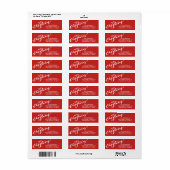 Merry Christmas Hand geletterd rood retouradres Etiket (Full Sheet)