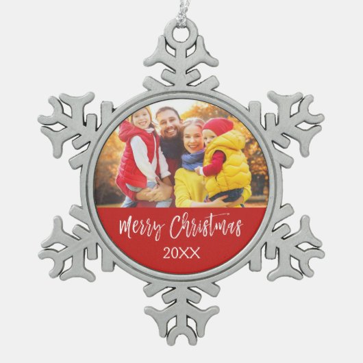 Merry Christmas Hand Lettered Script Ornament (Voorkant)