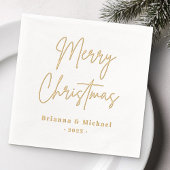 Merry Christmas handgeschreven script aangepaste n Folie Servetten