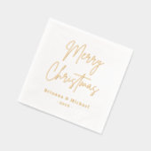 Merry Christmas handgeschreven script aangepaste n Folie Servetten (Links)
