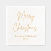 Merry Christmas handgeschreven script aangepaste n Folie Servetten (Voorkant)