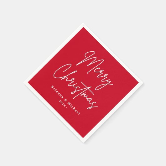 Merry Christmas handgeschreven script aangepaste n Servet (Hoek)