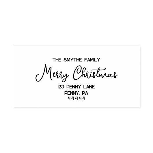 Merry Christmas Handgeschreven Script Rubber Stamp Rubberstempel (Afrduk)