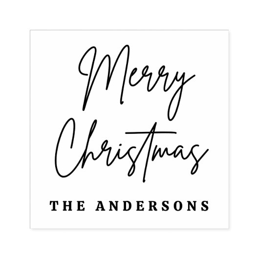 Merry Christmas handgeschreven scriptnaam Rubberstempel (Afrduk)