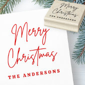 Merry Christmas handgeschreven scriptnaam Rubberstempel