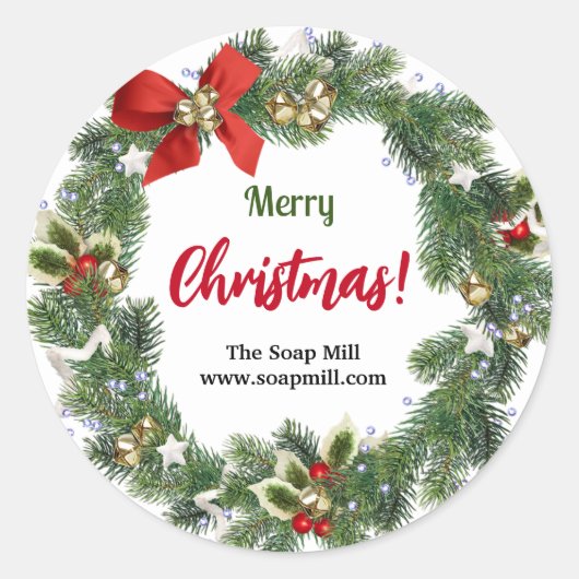 Merry Christmas Handmade Soap Product Sticker (Voorkant)
