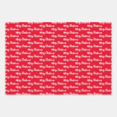Merry Christmas  Handwriting White Black Red Inpakpapier Vel (Voorkant 3)