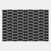 Merry Christmas  Handwriting White Black Red Inpakpapier Vel (Voorkant 2)