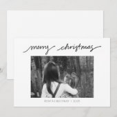 Merry Christmas - Handwritten Minimalist Card Feestdagenkaart (Voorkant / Achterkant)