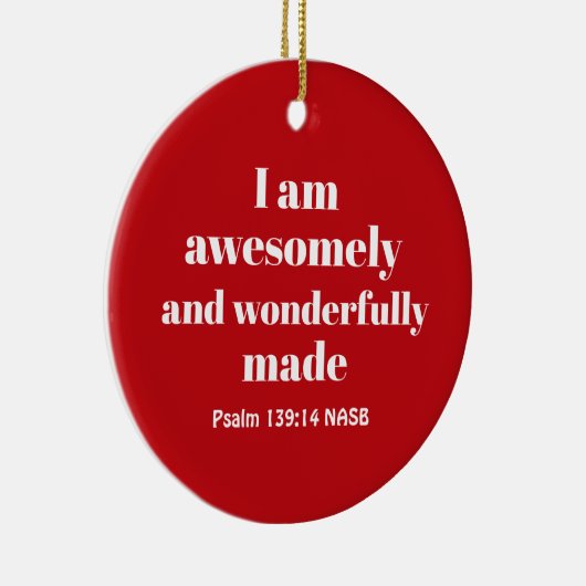 Merry Christmas Happy Affirmation Red Christian Keramisch Ornament (Rechts)