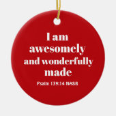 Merry Christmas Happy Affirmation Red Christian Keramisch Ornament (Voorkant)