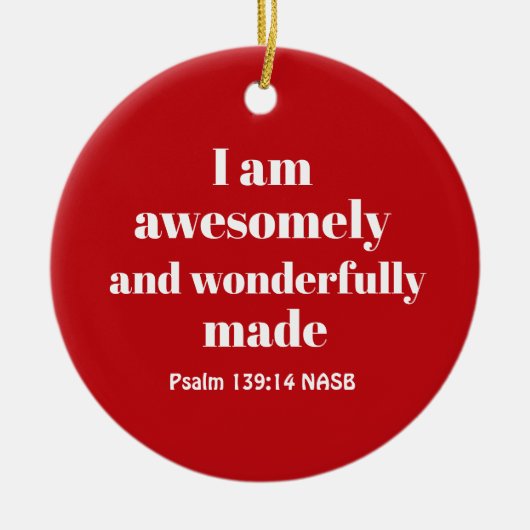 Merry Christmas Happy Affirmation Red Christian Keramisch Ornament (Voorkant)
