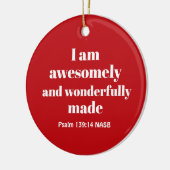 Merry Christmas Happy Affirmation Red Christian Keramisch Ornament (Links)