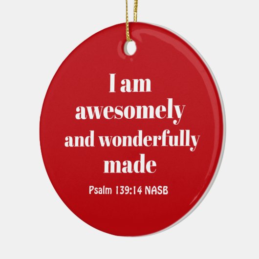 Merry Christmas Happy Affirmation Red Christian Keramisch Ornament (Links)