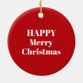 Merry Christmas Happy Affirmation Red Christian Keramisch Ornament (Achterkant)