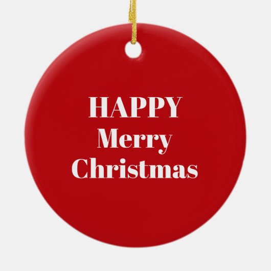Merry Christmas Happy Affirmation Red Christian Keramisch Ornament (Achterkant)