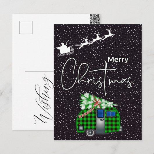 MERRY CHRISTMAS | Happy Holiday MCM Camper Briefkaart (Voorkant / Achterkant)