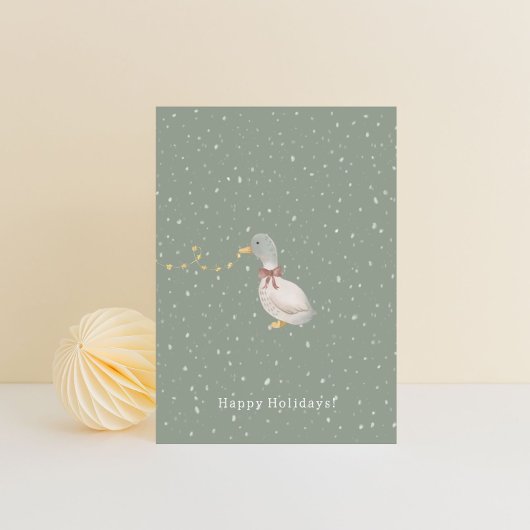Merry Christmas Happy Holidays Duck Card Briefkaart