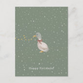 Merry Christmas Happy Holidays Duck Card Briefkaart (Voorkant)