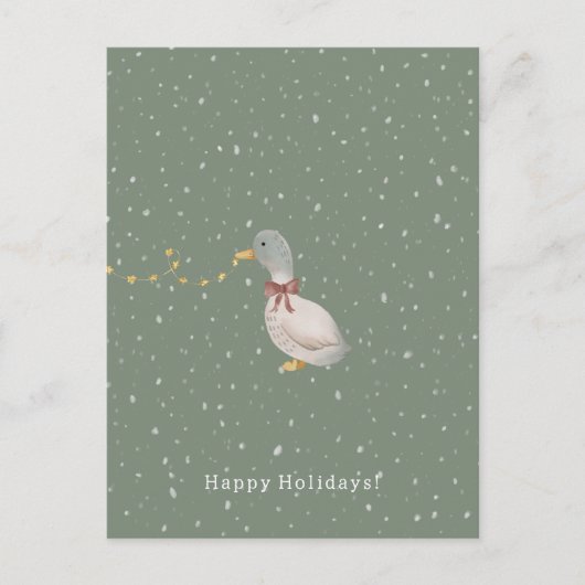 Merry Christmas Happy Holidays Duck Card Briefkaart (Voorkant)