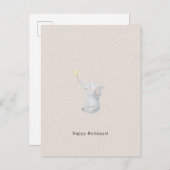 Merry Christmas Happy Holidays Elephant Card Briefkaart (Voorkant / Achterkant)